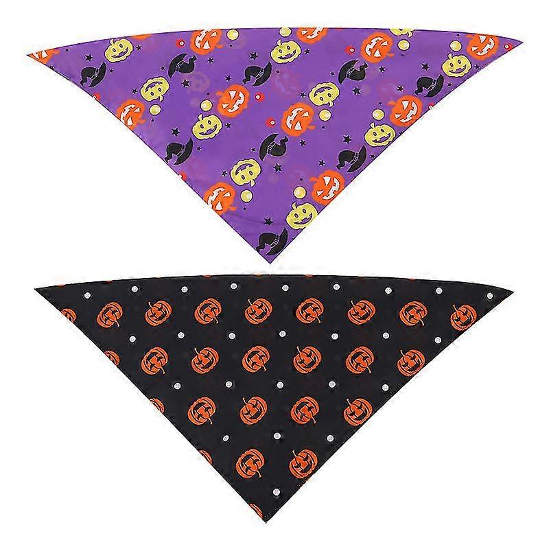 2pcs halloween dog triangular bibs scarf adorable accessories for pets