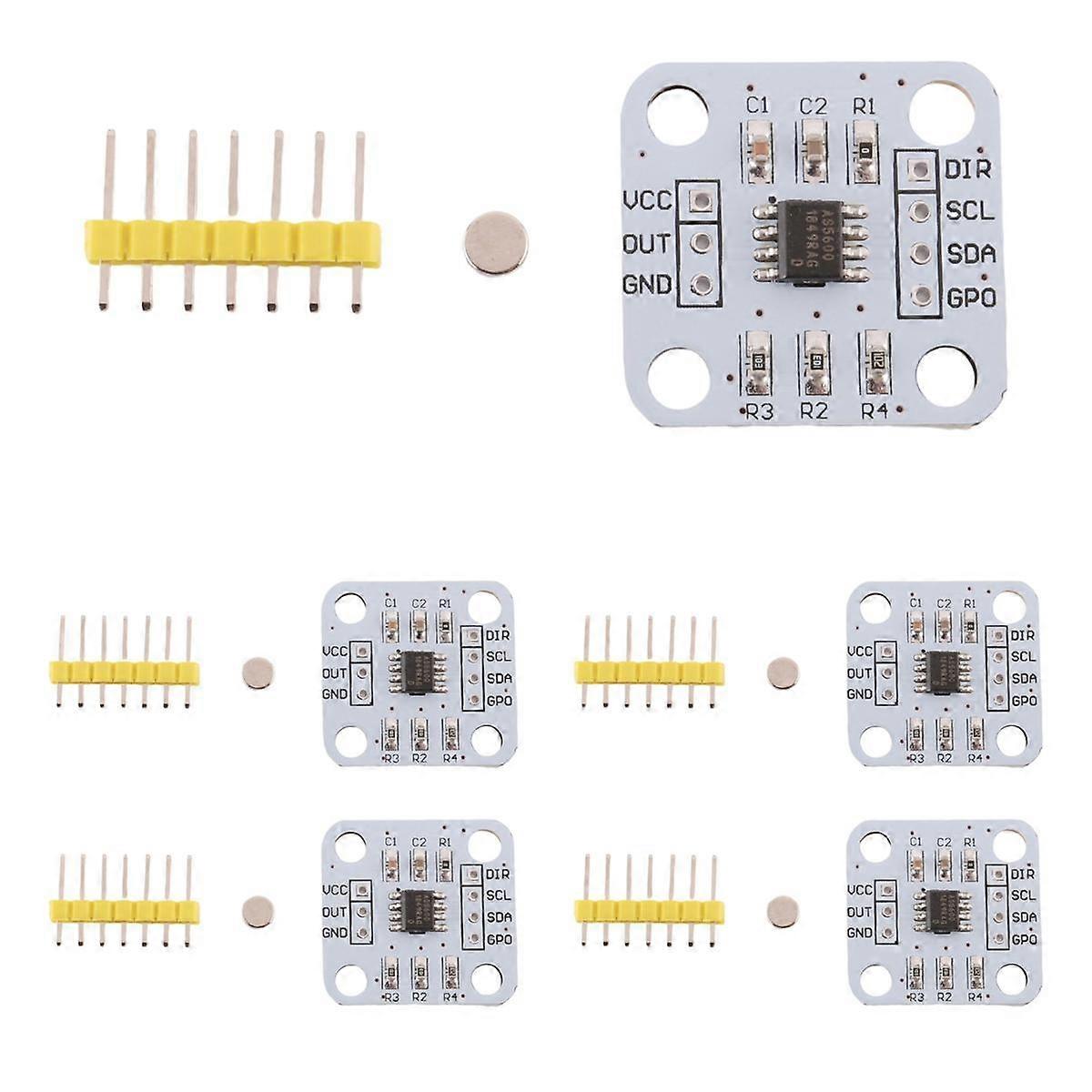 5Pcs AS5600 Magnetic Encoder Magnetic Induction Angle Measurement Sensor Module 12Bit High Precisio