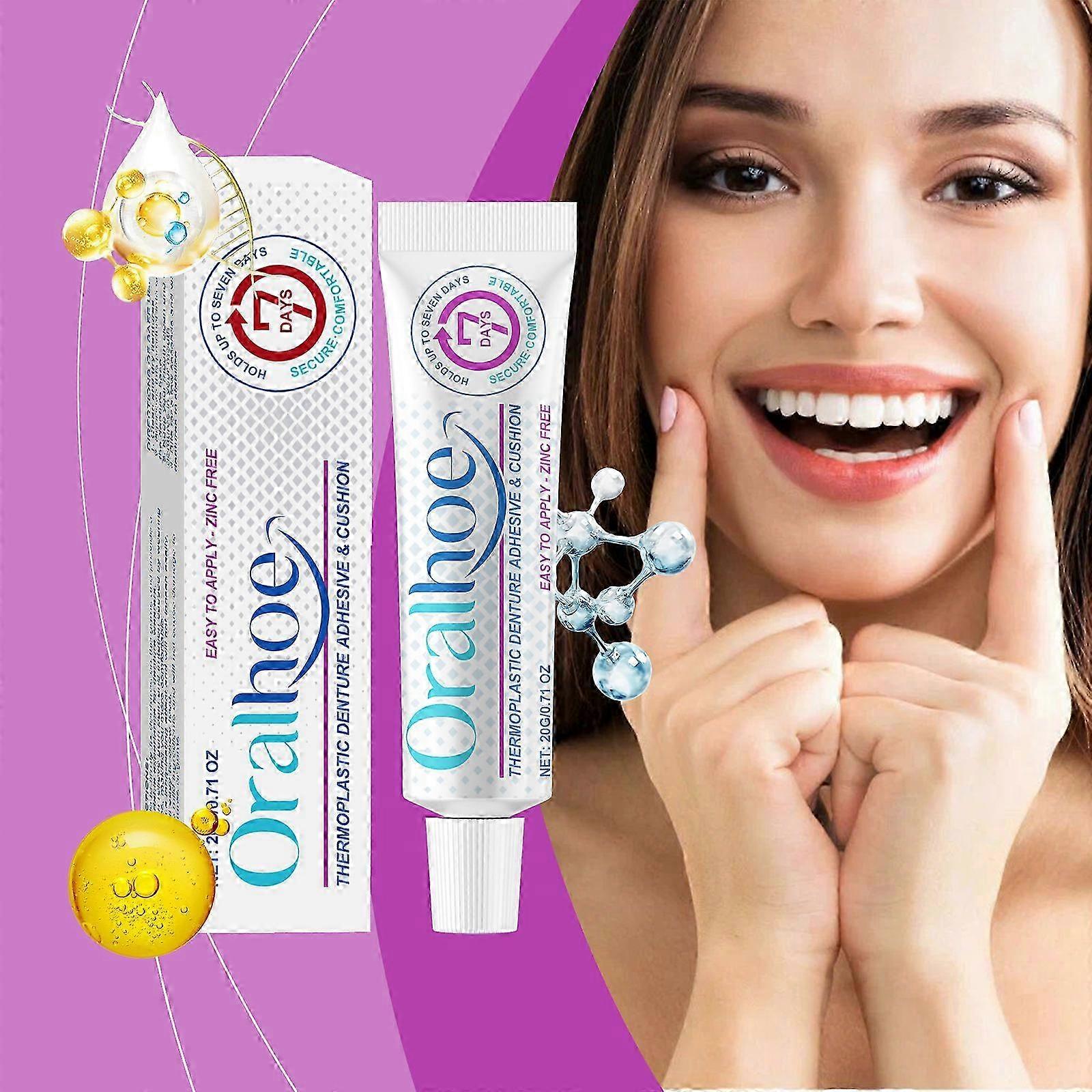 Denture Adhesive, Thermoplastic Denture Adhesive, Comfortable, Secure Denture Grip for Up to 7 Days