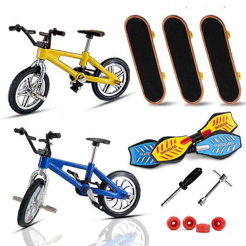 Mini Finger Toys Set Finger Skateboards Finger Bikes Scooter Tiny Swing Board Fingertip Movement