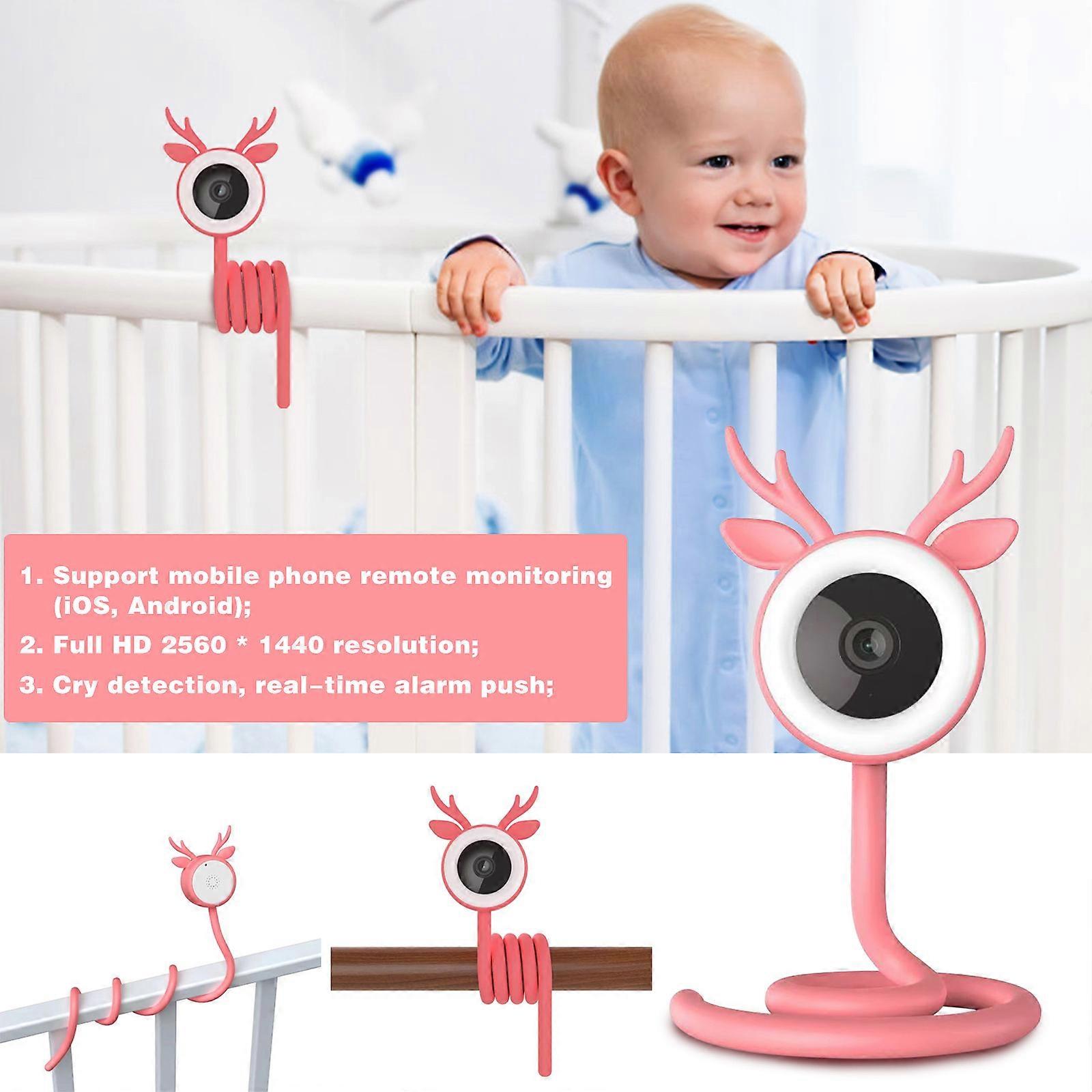 Moniteur de bébé, moniteur de bébé sans fil 4MP détection d’humidité infrarouge 100240V à faible bruit pour berceau