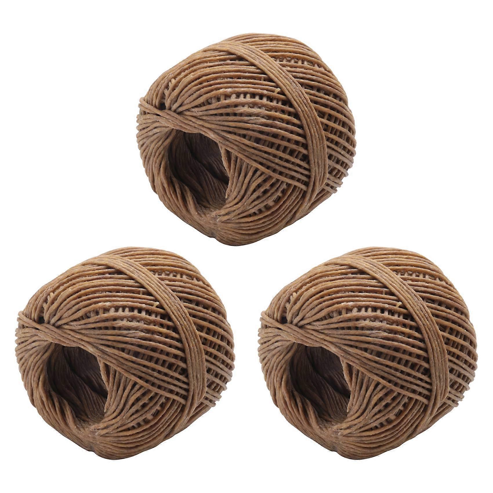 3 Rolls(1mm x 200Ft)Organic Wick Candle Wick with Natural Beeswax Coating for Candle Making and Lig
