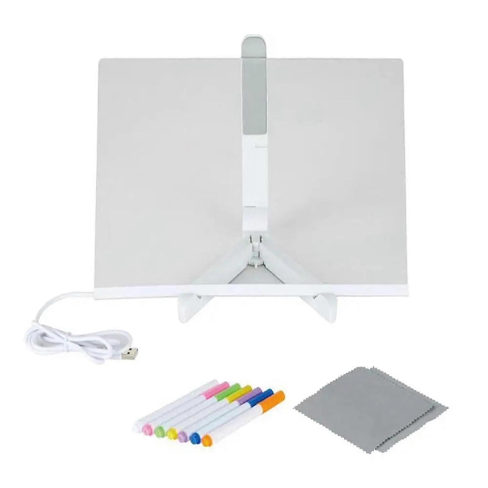 Led Note Board With Colors Transparent Acrylic Luminous Writing Board Hand-made Diy Children's Drawing Board With 7 Color Pen