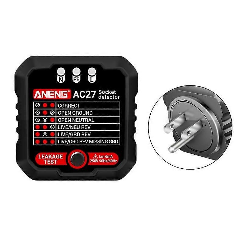 Outlet Tester Voltage-250V Socket Tester Automatic Electric Circuit Polarity-