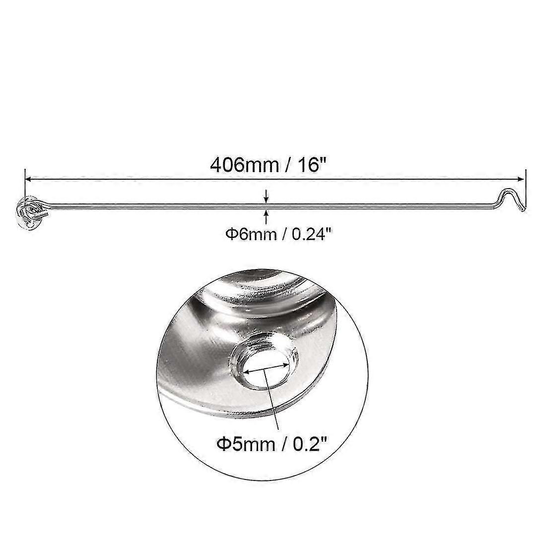 16" Cabin Hook Eye Latch Gate Door Swivel Window Hook Stainless Steel With Mounting Screws 2pcs