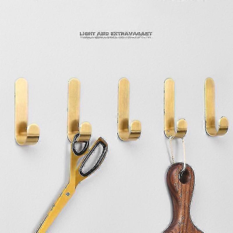 8pcs Self Adhesive Drill Free Brass Hanger Hook--