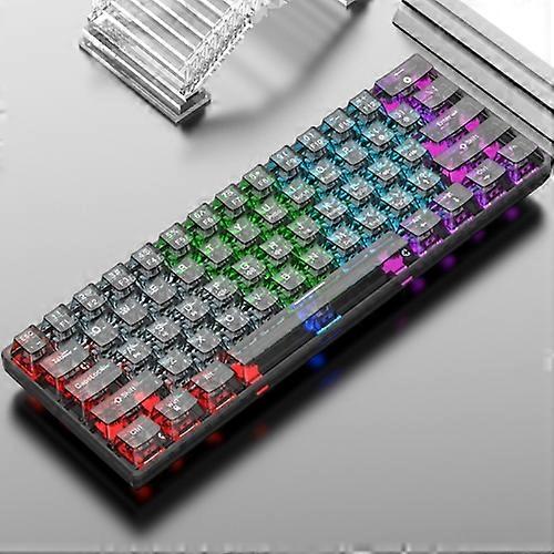 XUNFOX K30 Transparent 61-Keys Blacklit Wired Mechanical Keyboard