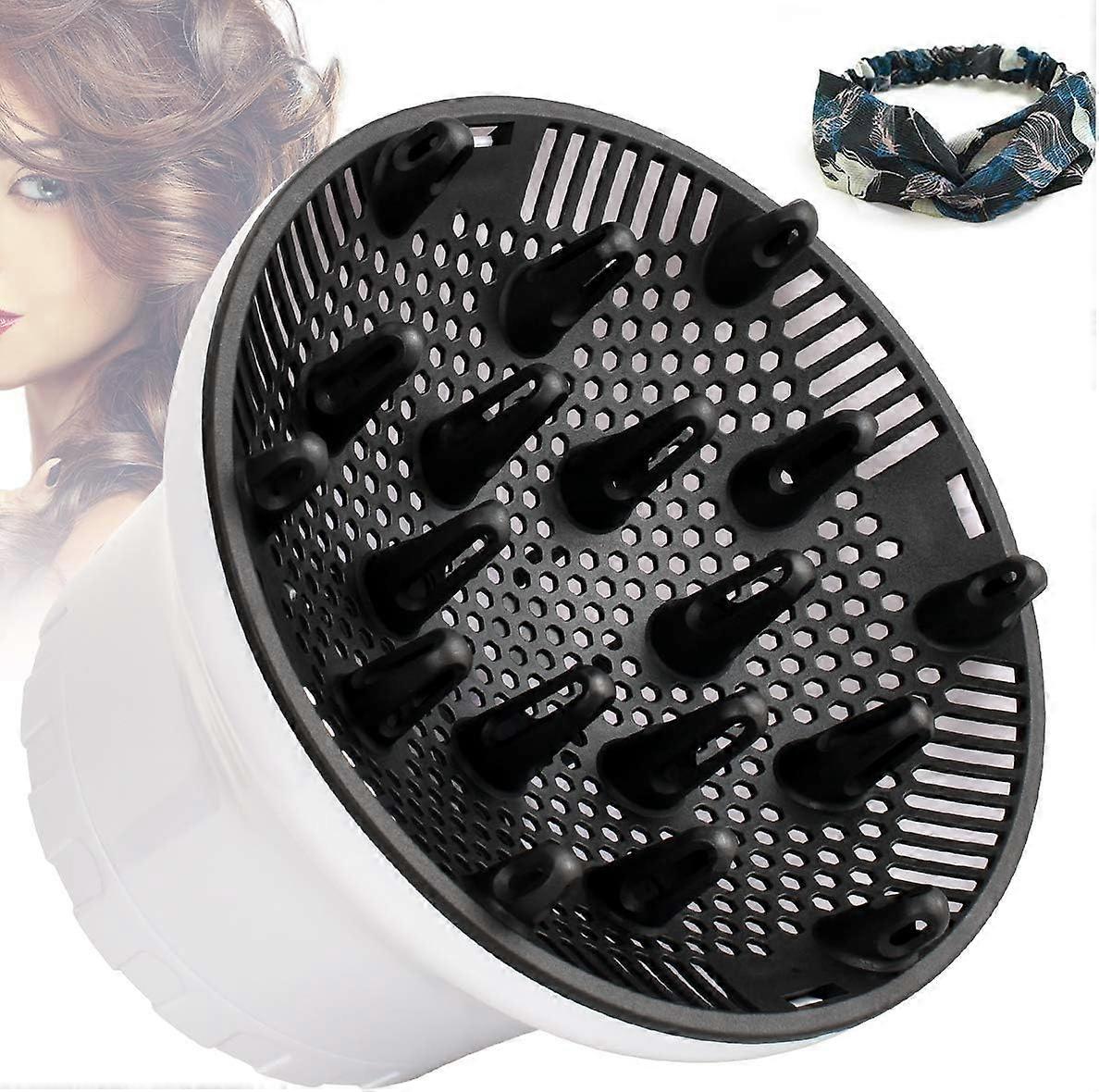 Haarverspreider, Universele Föhn Diffuser Voor Krullend Haar en Natuurlijk Haar, Professionele Haarverspreider Hulpstuk Past 99,9% Föhnmondstuk 1,5"-