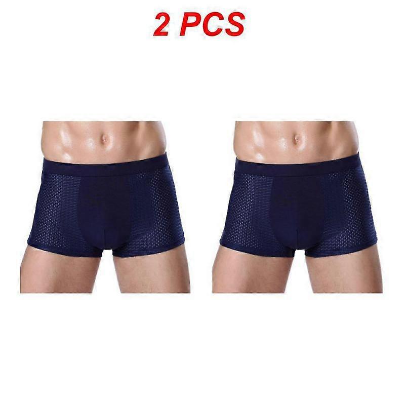 2 Adet Erkek Bambu Külot Erkek İç Çamaşırı Erkekler Mikrofiber Boxershorts Nefes Alabilir Hombre Delik Büyük Boy Seksi Külot Erkek Şort