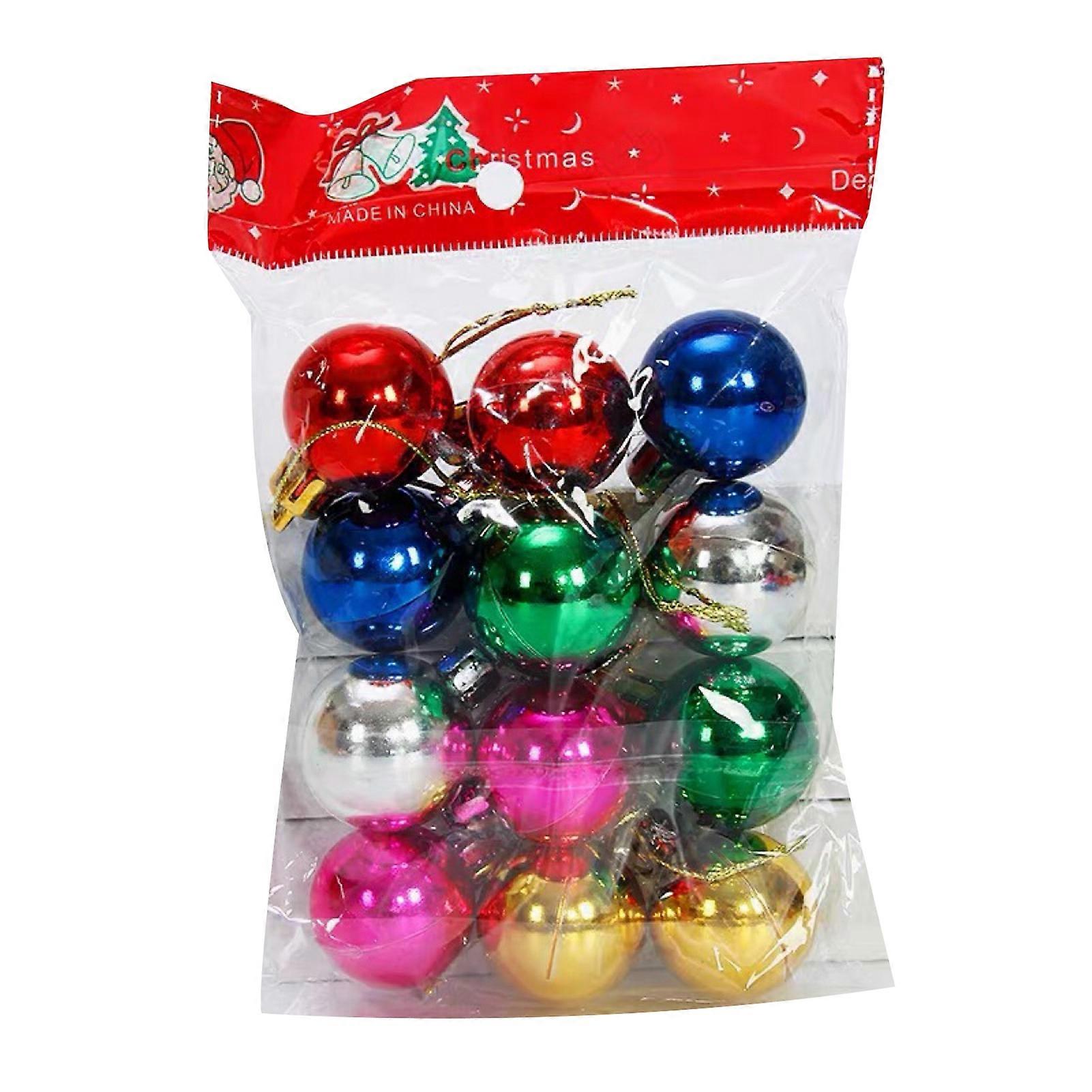 12Pcs Christmas Balls Hanging Ornament 3cm Diameter Colored Balls Party Venue Atmosphere Decoration Accessories Xmas Tree Pendant Christmas Mall Openi