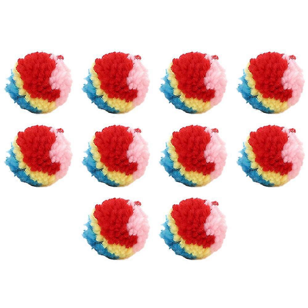 10pcs Colored Kitten Toy Cat Chasing Wool Ball
