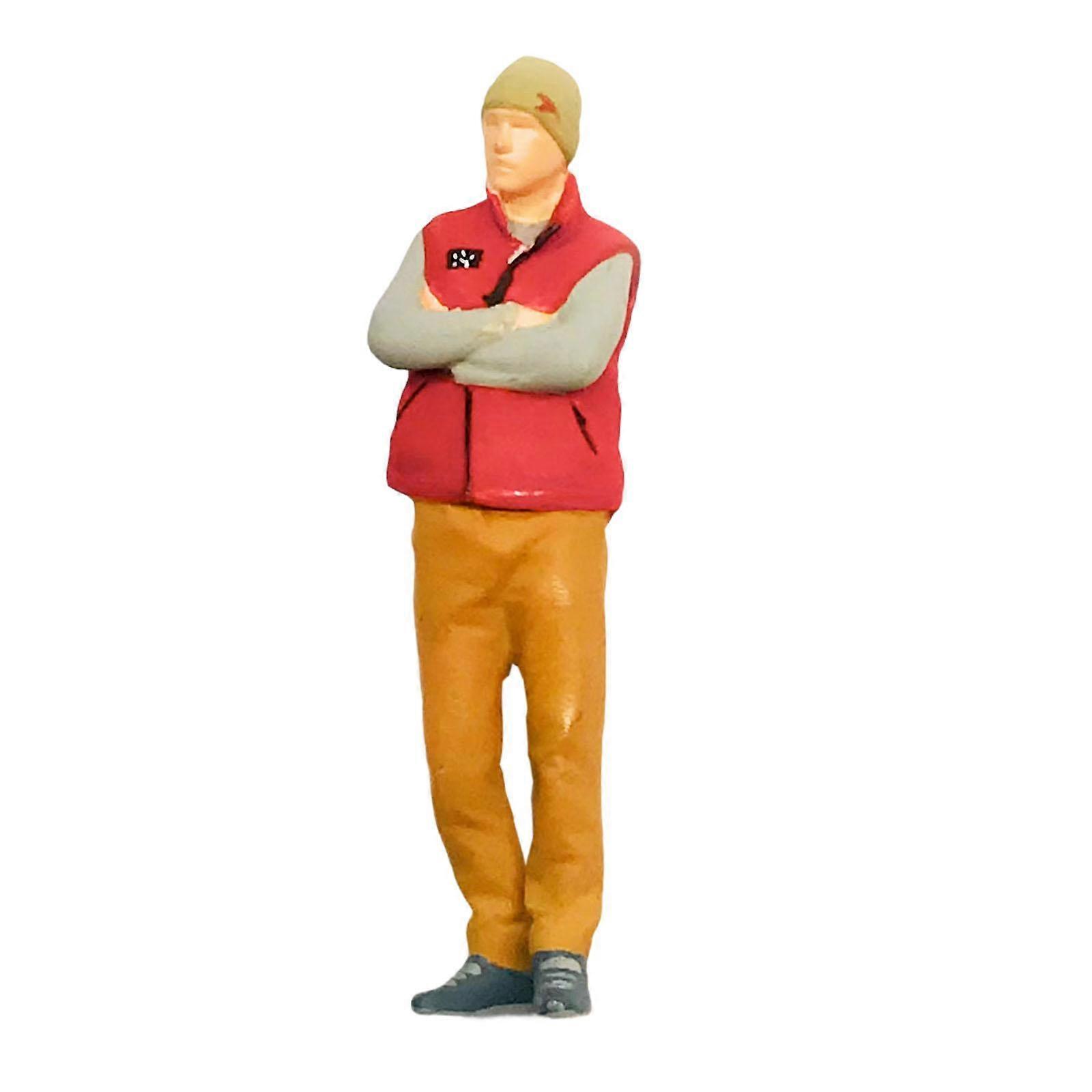 1/64 Men Model Simulation Miniature Toy Resin Diorama Architectural Building red coat