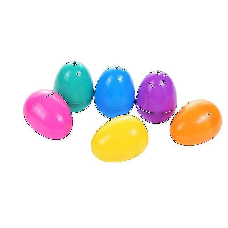 50pcs Plastic Easter Eggs Empty Easter Eggs Gift Wrapping Eggshells Random Color -sa