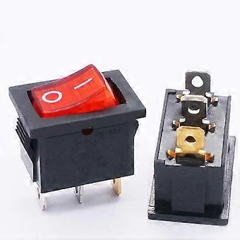 10-Pack KCD1-104 SPST Rocker Switches With Lamp – 250V/125V – Illuminated Power Switch