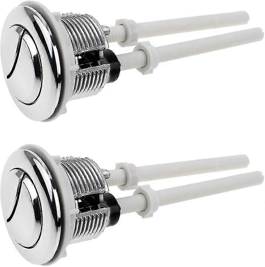 2 Pieces Toilet Push Buttons Dual Flush Knob 38mm Standard Chrome Silver Plated Wc Cistern Knobs