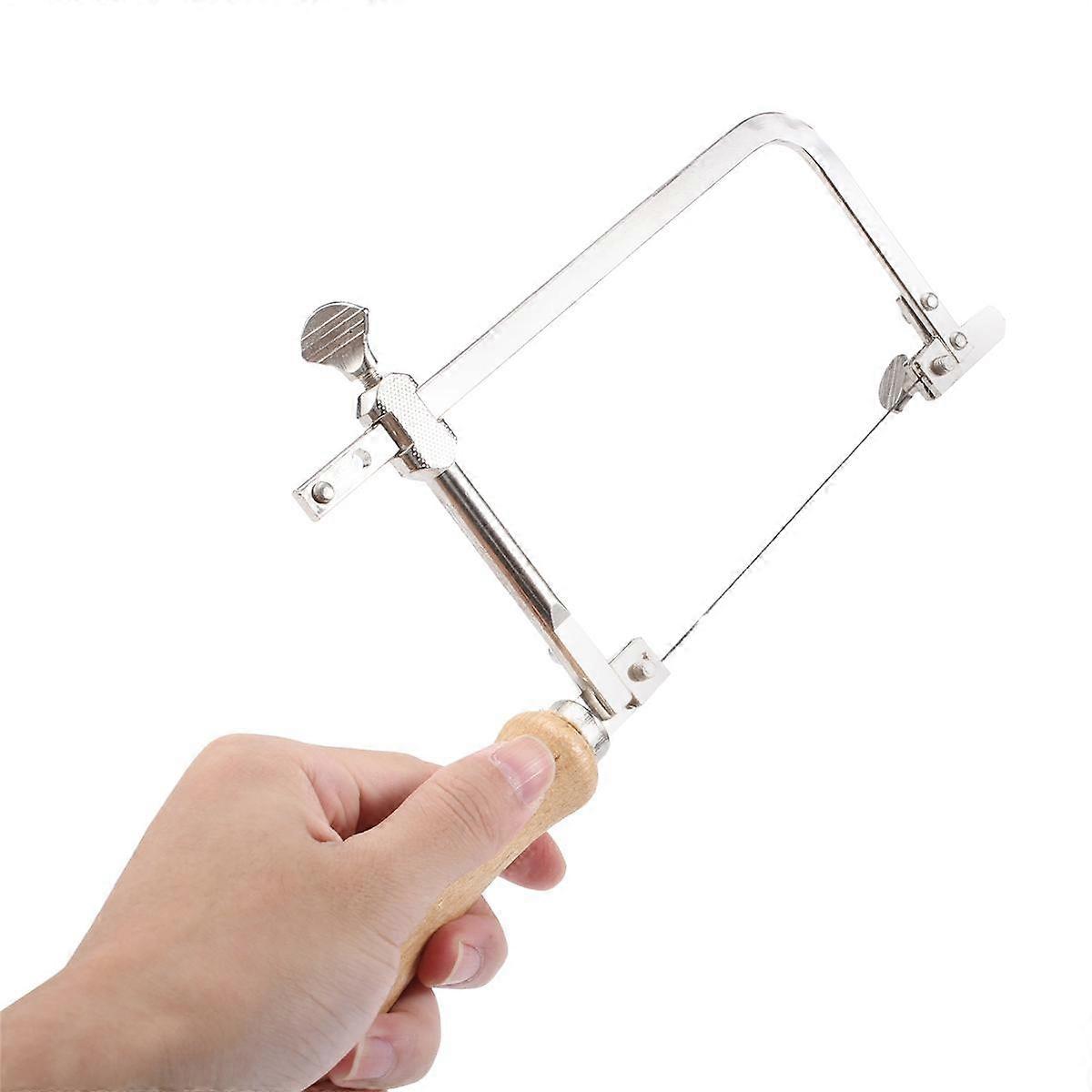 Coping Saw Steel Frame and 12 Pcs Diameter 1Mm Wire Saw, Accurate Cutting for Wood, Metal, Plastic