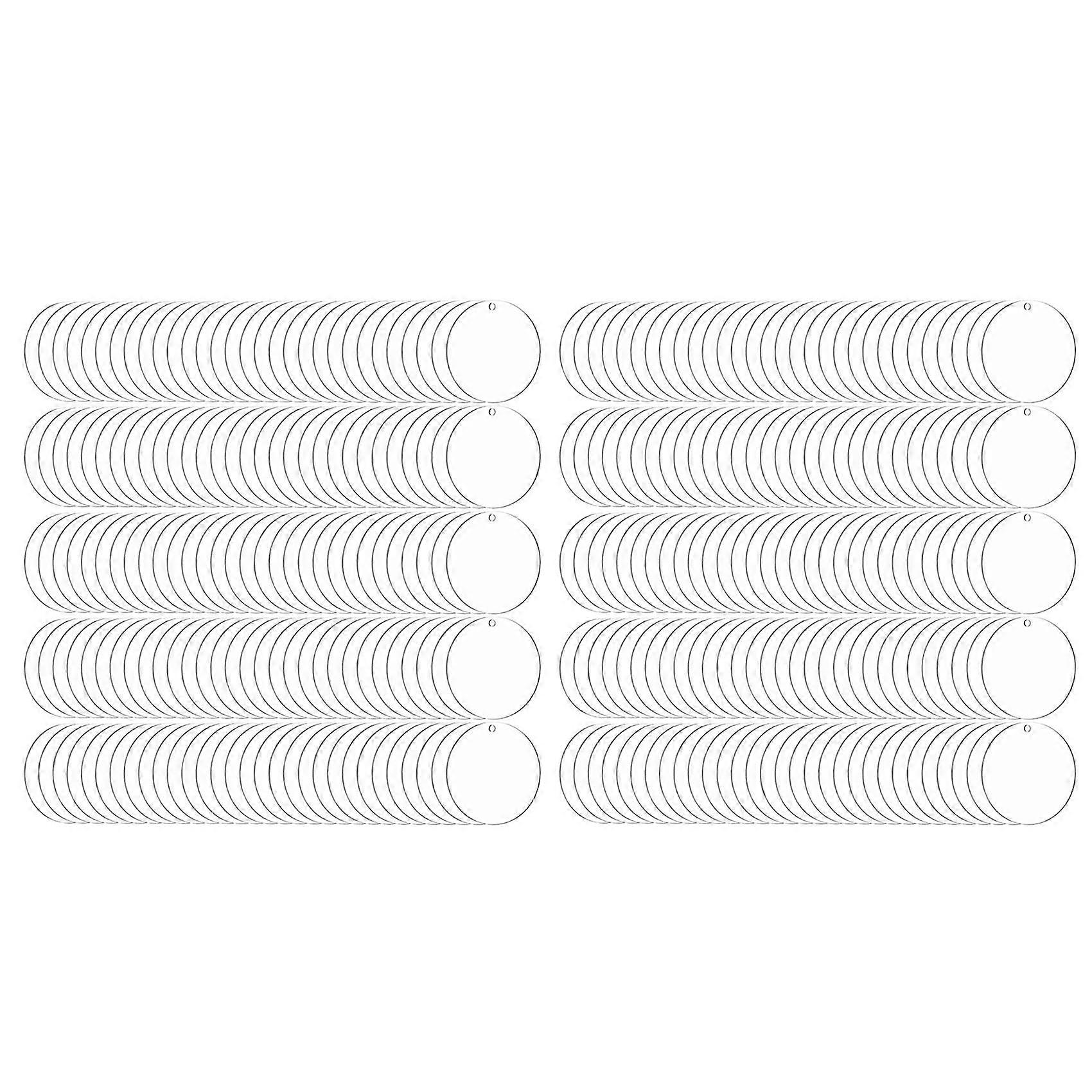 300 Pcs Round Acrylic Keychain Blanks 2 Inches Clear Acrylic Circles Discs Transparent for DIY Keyc