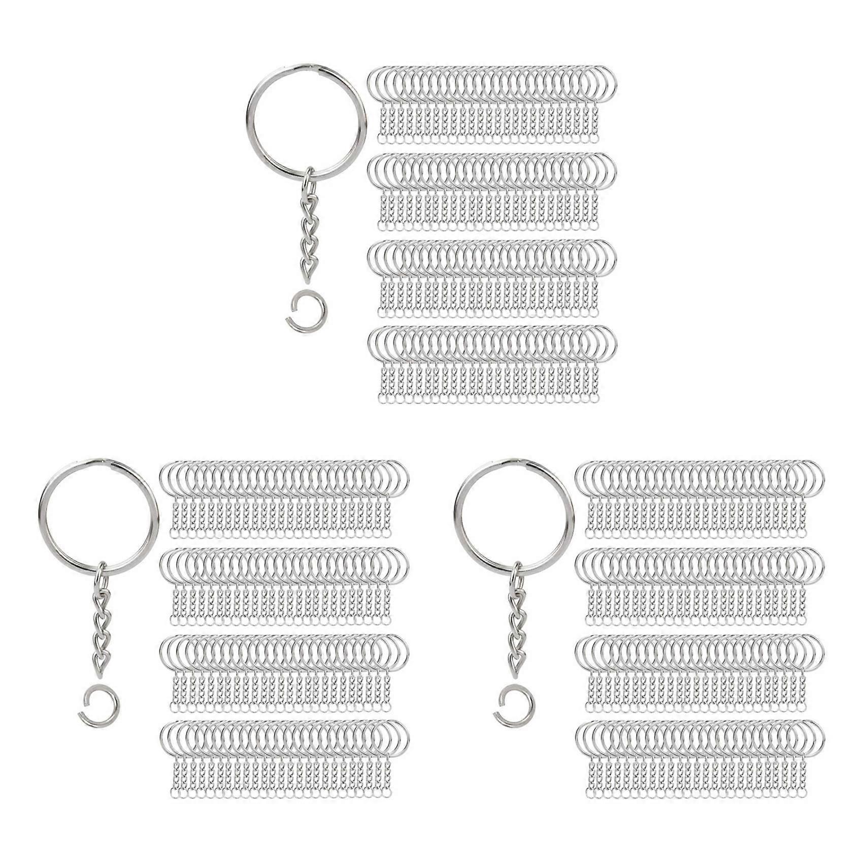 600Pcs Split Key Chain Rings with Chain Silver Key Ring and Open Jump Rings Bulk for Crafts DIY (1