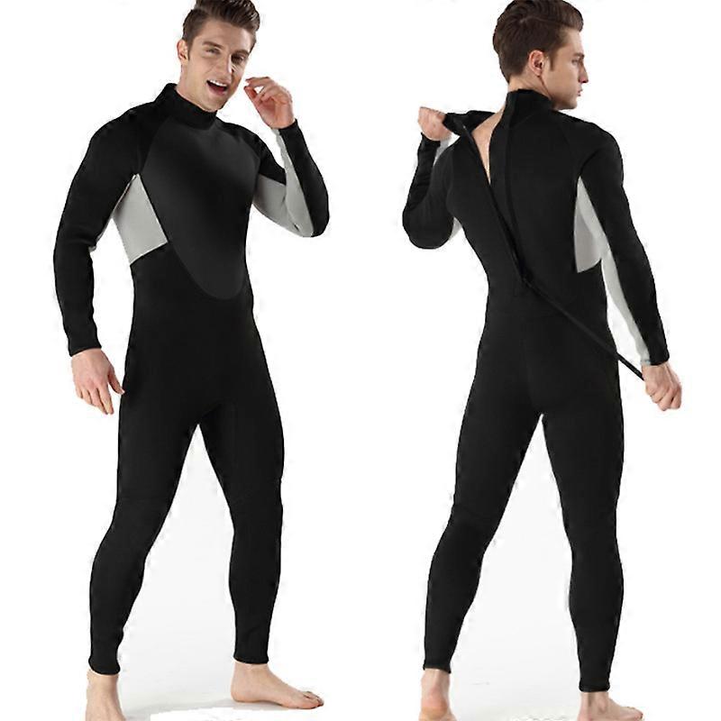 MIMIGO Ultra Stretch 3mm Neoprene Wetsuit, Back Zip Full Body Diving Suit, one Piece for Men-Snorkeling, Scuba Diving Swimming, Surfing