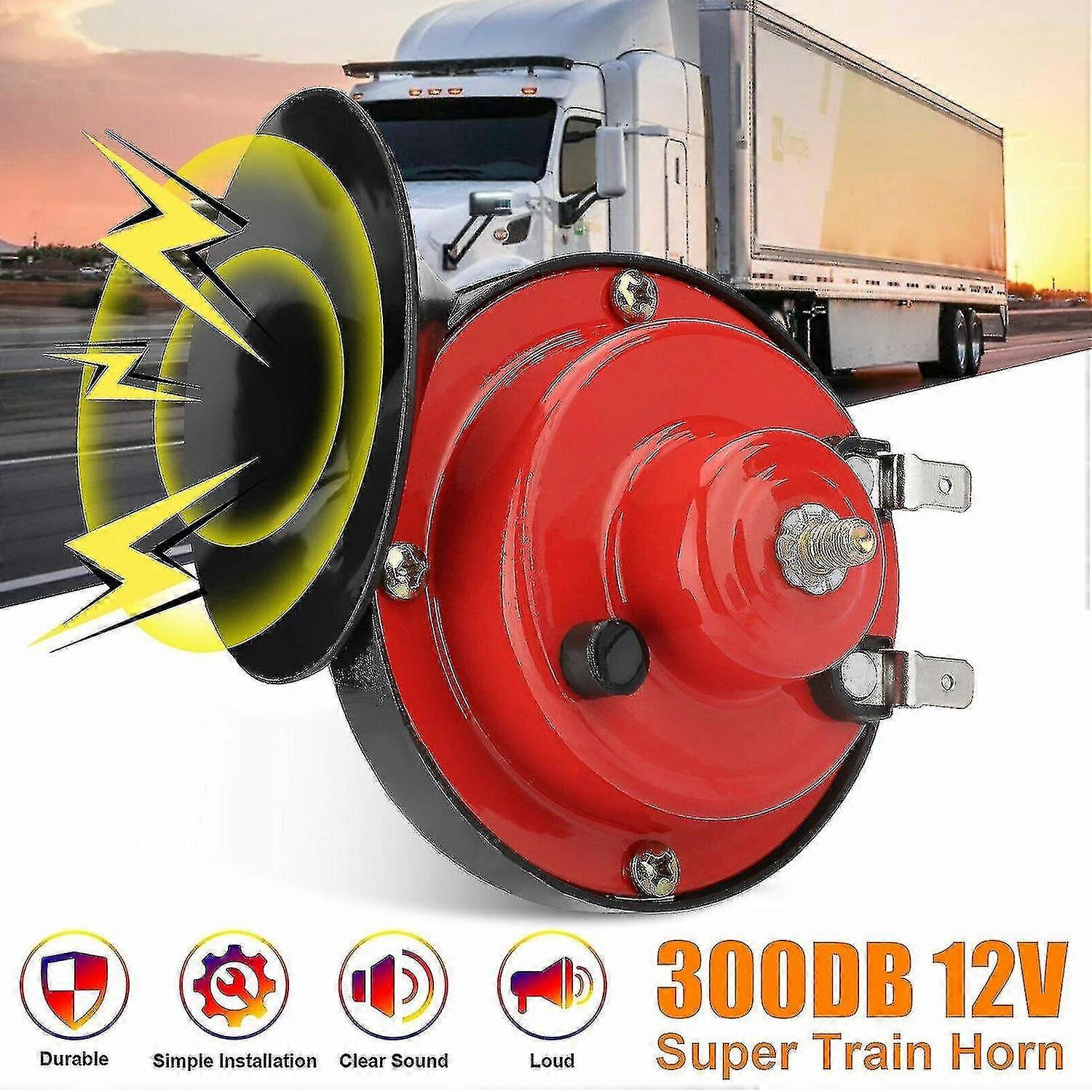 12V 300DB έξοχο δυνατό κέρατο τρένων αδιάβροχο για τη βάρκα SUV φορτηγών μοτοσικλετών κόκκινο - JA