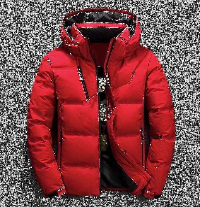 Winter Jacket Men High Quality Red Black Down Coat Hooded Parka