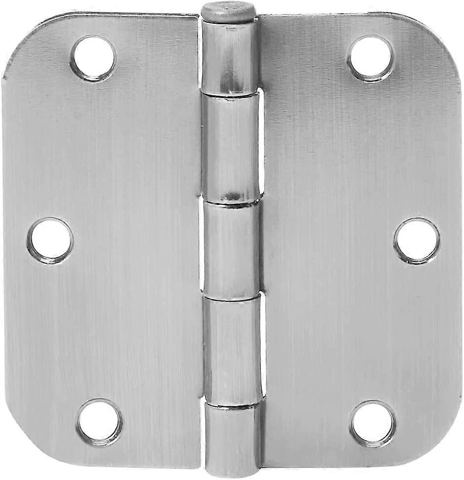 Básico arredondado 3,5 polegadas x 3,5 polegadas dobradiças da porta, 4 pacote, níquel acetinado