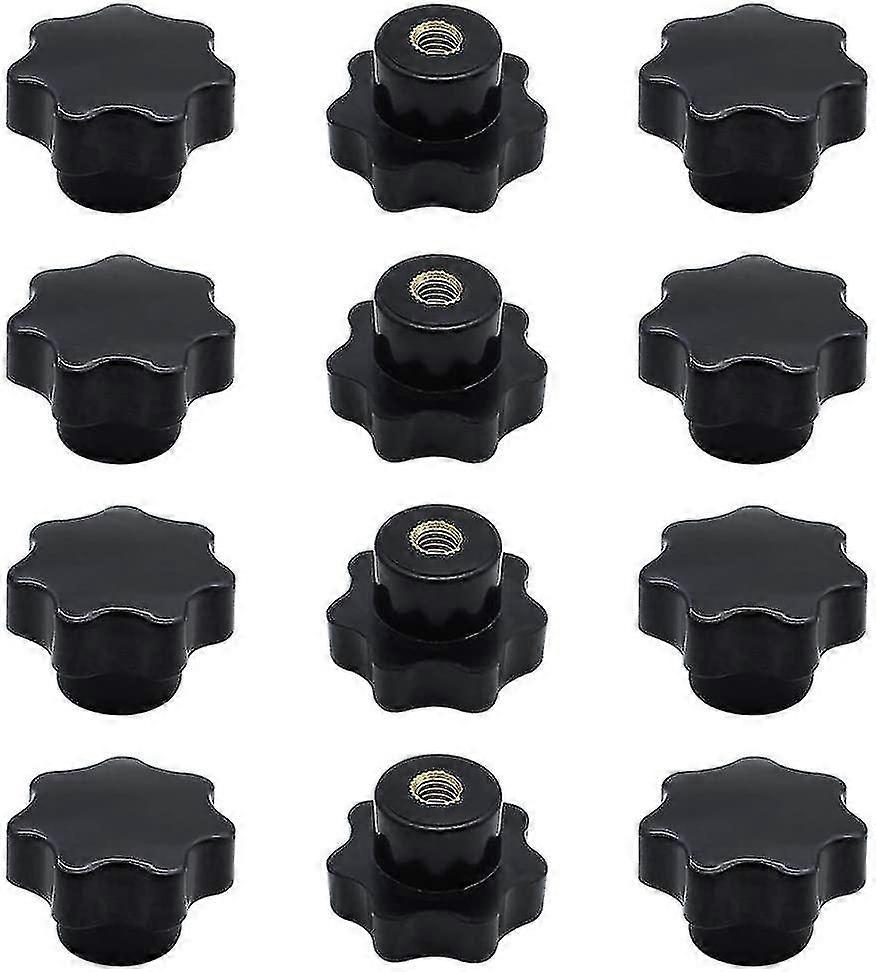 12 Pieces Black Plastic Star Shaped   Knobs