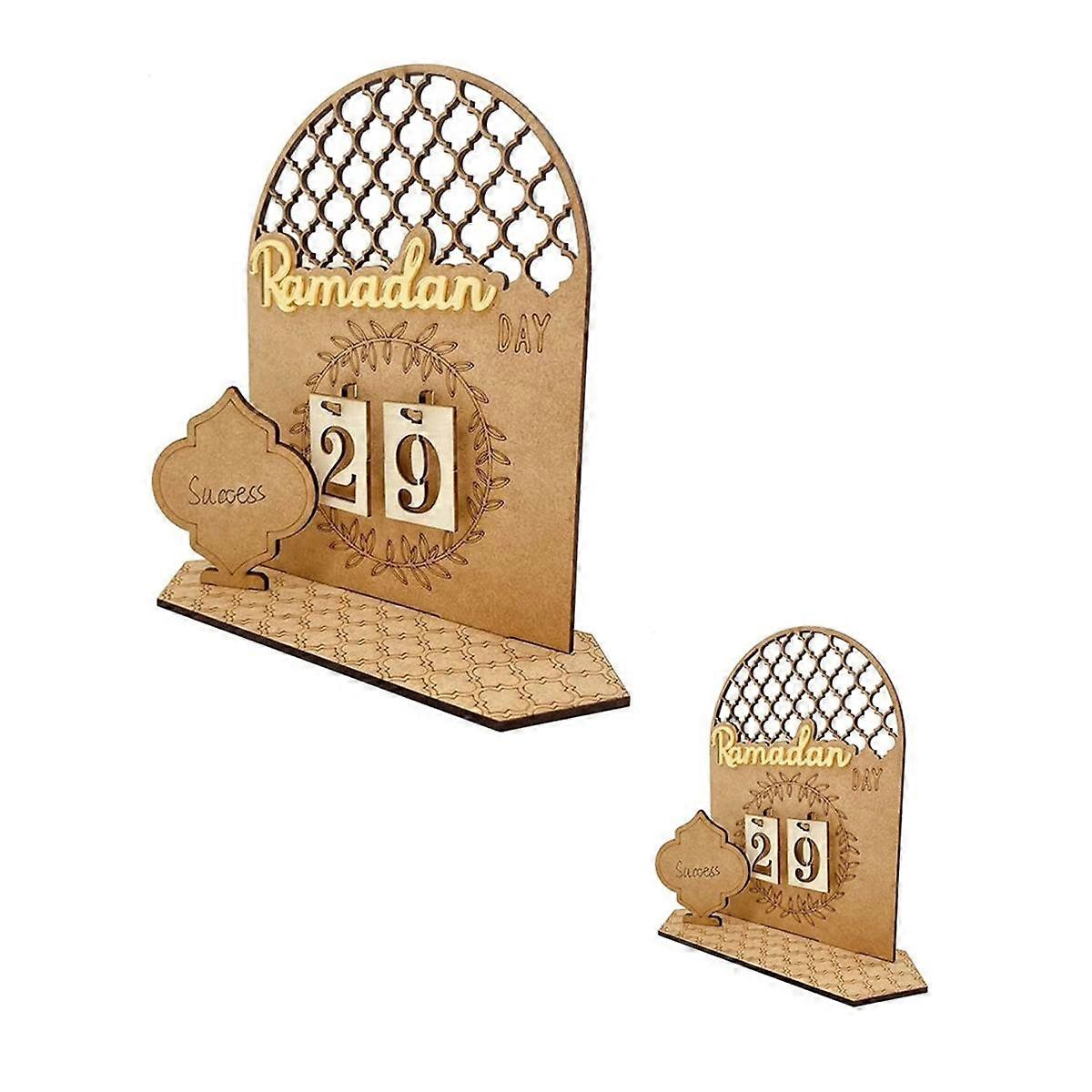 2PCS Ramadan Calendar Countdown - Ramadan Decorations for Home - Ramadan Table Decor - Ramadan Gifts for Kids C