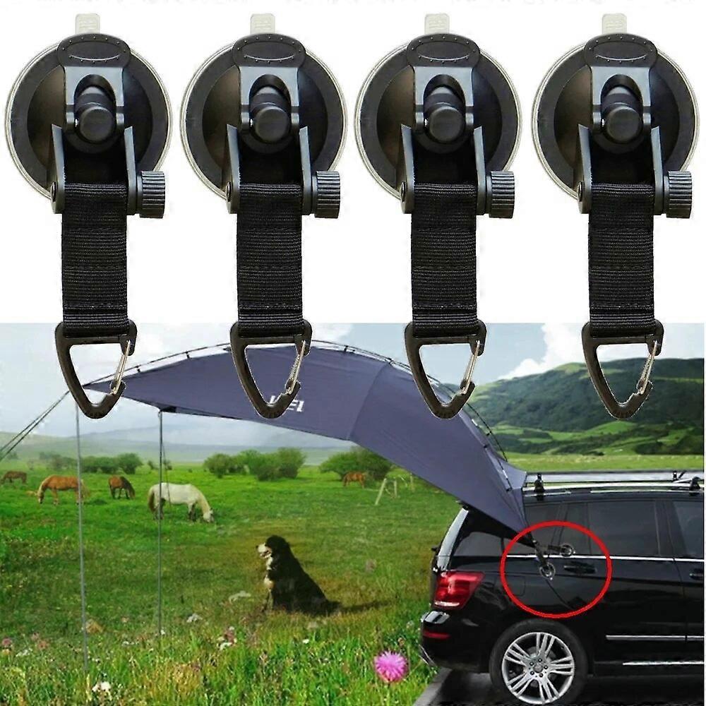 4PCSサクションカップ超強力なアンカー固定フックタイダウングラスボートSUP車キャンピングタープ車のサイドオーニングとして