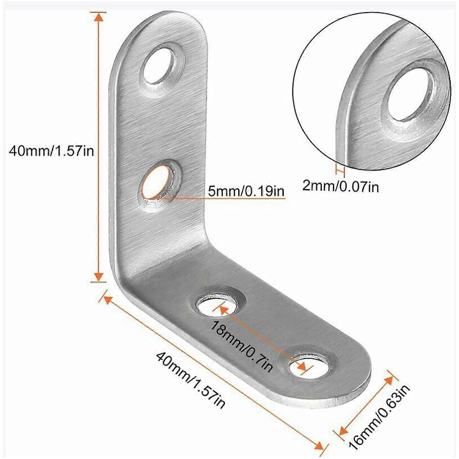 Angle code 4040mm 2mm thick without screws 50pcs stainless steel angle code L-shaped code bracket fixing parts