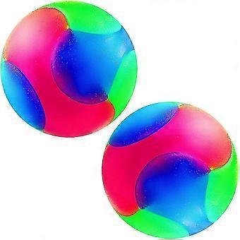 2 Pieces Light Up Dog Balls Large Size Led Glowing Elastic Balls Flashing Molar Ball Dog Light Color Balls Interactive P