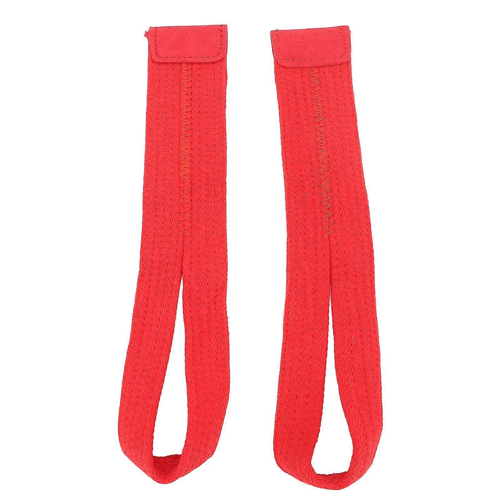 1 Pair of Red Gym Strength Training Wrist Straps - Soft Polyester, Anti-Slip