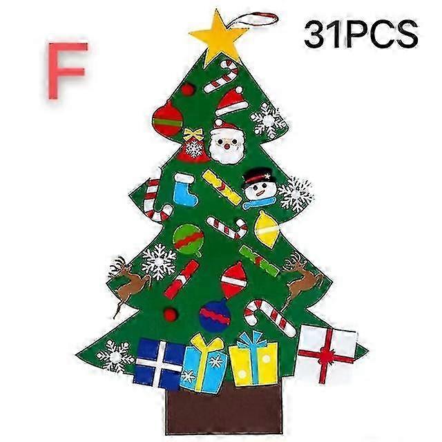 Felt Tree Kids Diy Xmas Santa Claus Tree Gift Merry Decor 2024 Noel Tree Happy New Year 2023 Natal Tree