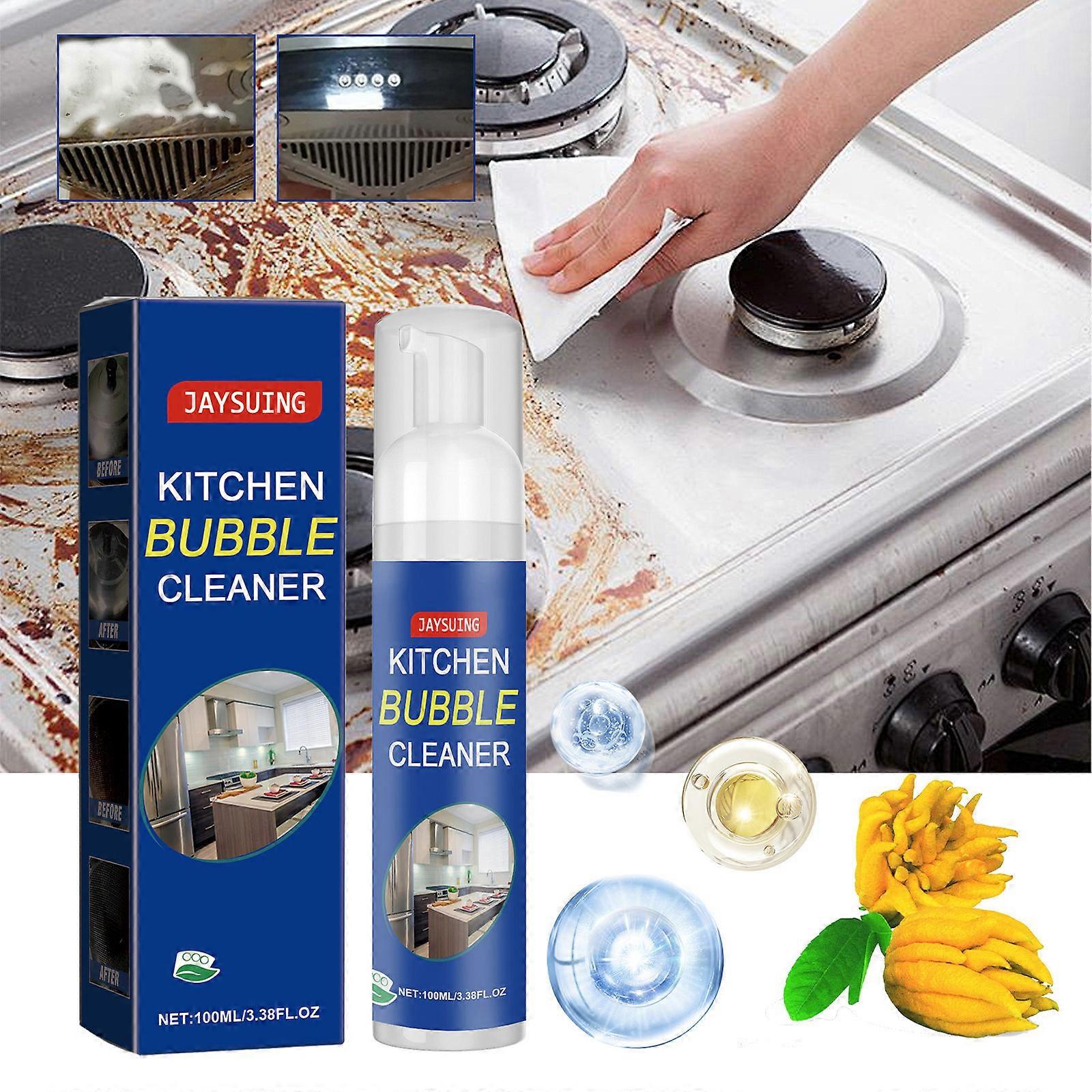 Bubble Cleaner, Foaming Heavy Oil Stain Cleaner, Multi Purpose Degreasing Foam, Stubborn Grease & Grime Remover Spray