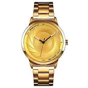 Skmei 9210 3D Surface Étanche Quartz Hommes Montre Or