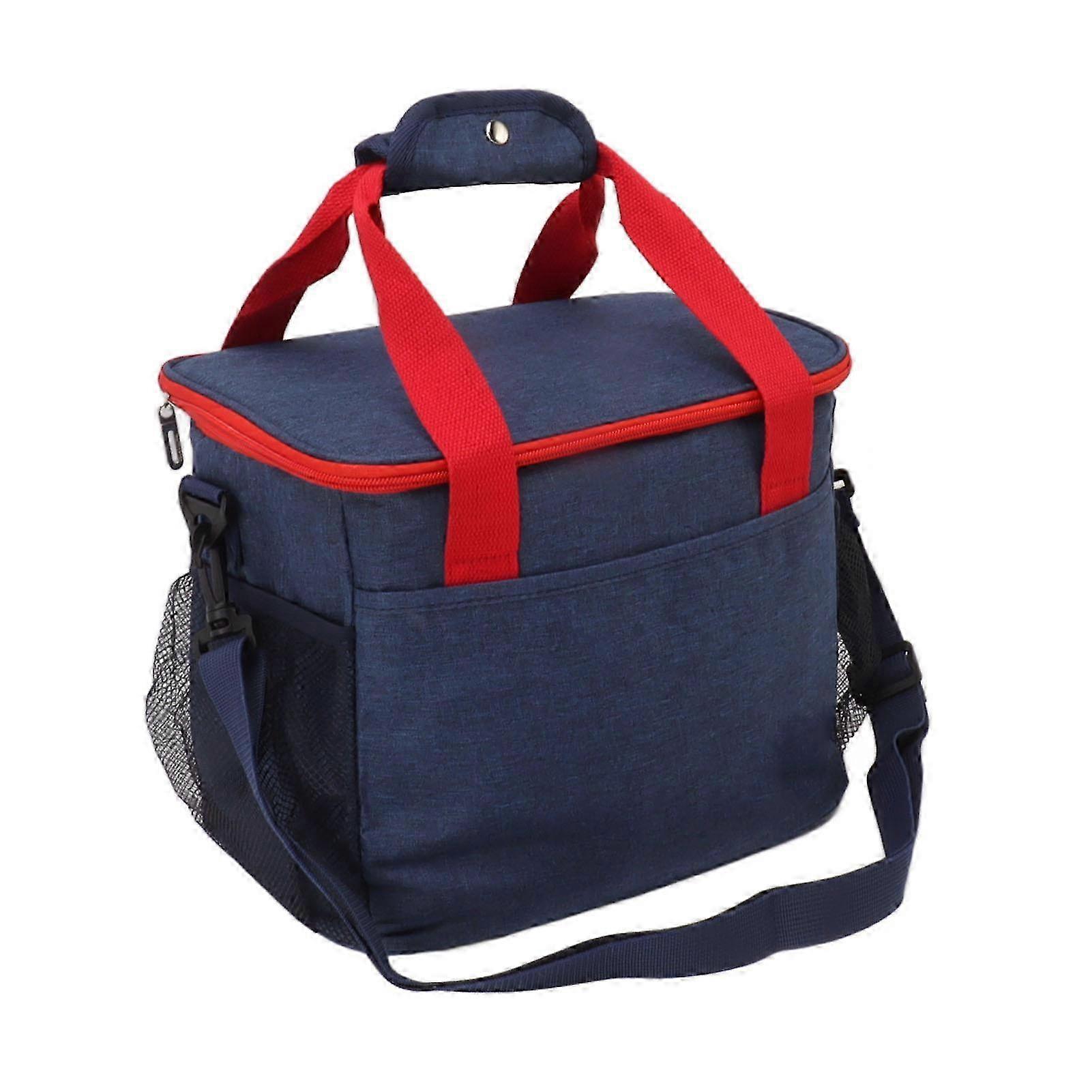 Large Leakproof Lunch Bag with Insulation and Waterproof Features for Work - Freezable Cooler Bag with Shoulder Strap in Navy Blue