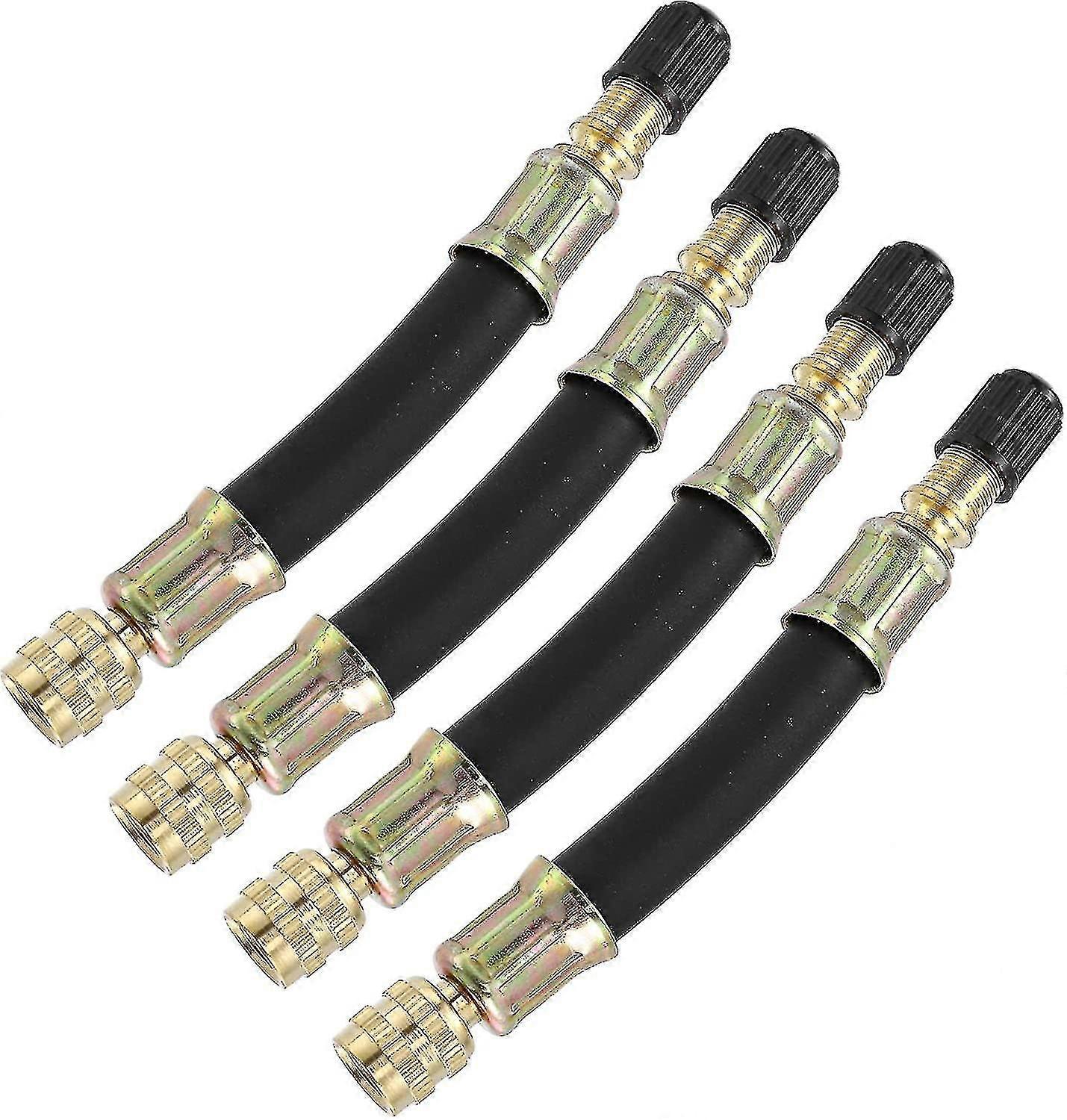 4pcs εργαλείο προσαρμοστή στελέχους επέκτασης βαλβίδων ελαστικών εύκαμπτοι σωλήνες επέκτασης στελέχους στελέχους διπλής βαλβίδας 10cm/3.9" για φορητός αεροσυμπιεστής Rv ποδηλάτων φορτηγών αυτοκινήτων