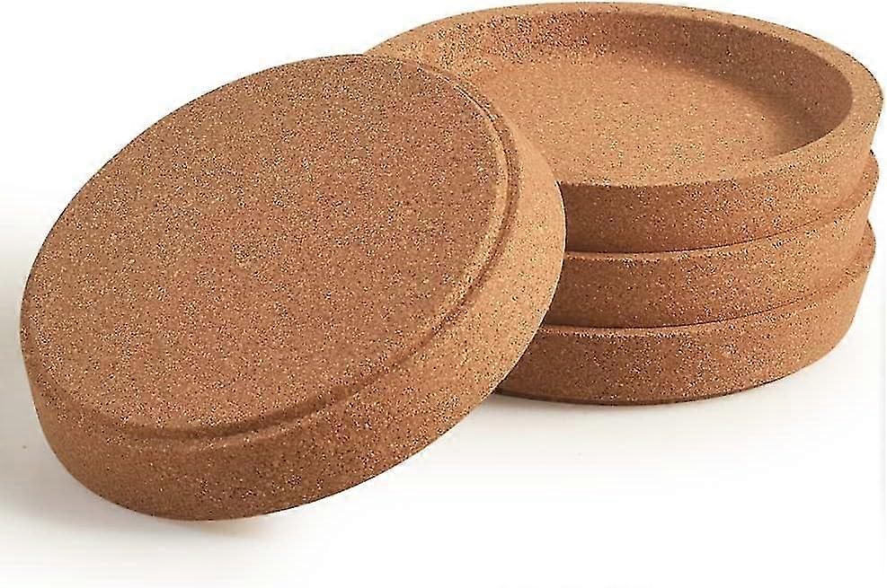 Cork Coasters, Thick with Rising Rim Reusable Absorbent Cup Coaster, Stackable, Pack of 4