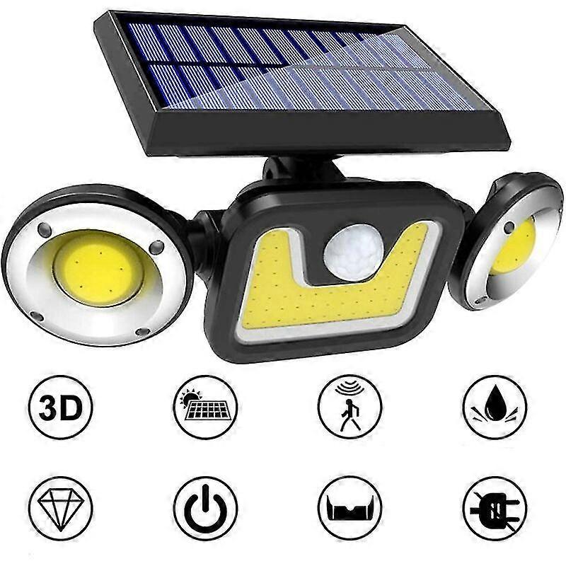 Garden Lights Solar Powered Waterproof  - Three Head 360 Rotating Solar Powered