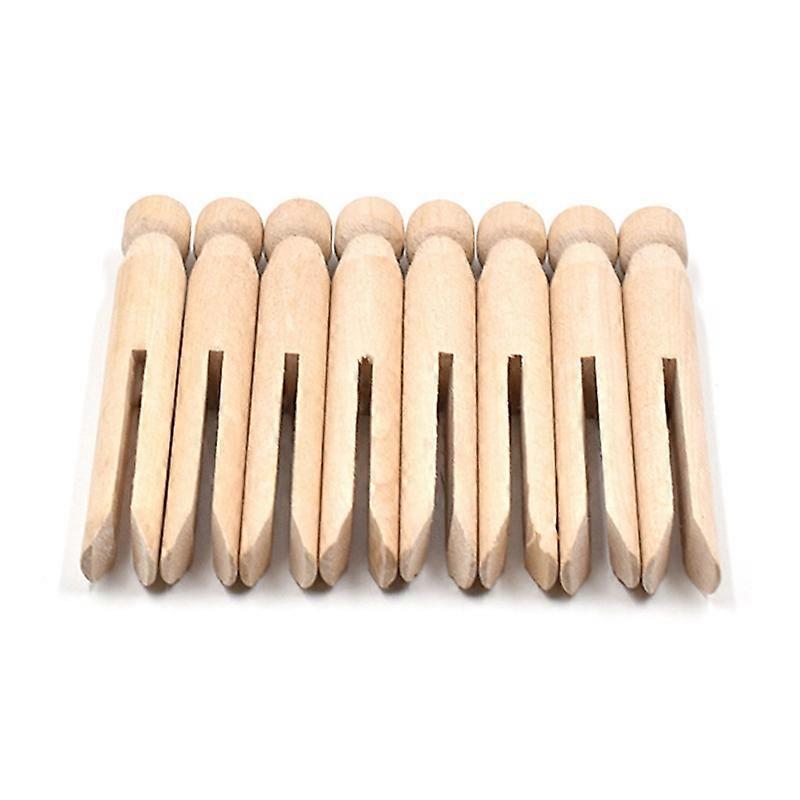 Wood Clothes Pins Pegs Old School 50 Count Round Clothespins Weather Resistant Peg Dolls Traditional Peg