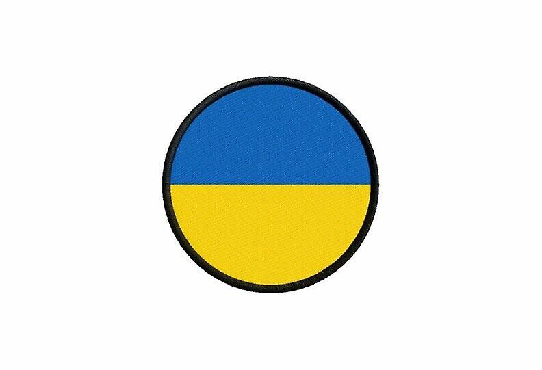 Patch ecusson ukrainian flag prints thermosticker round round round