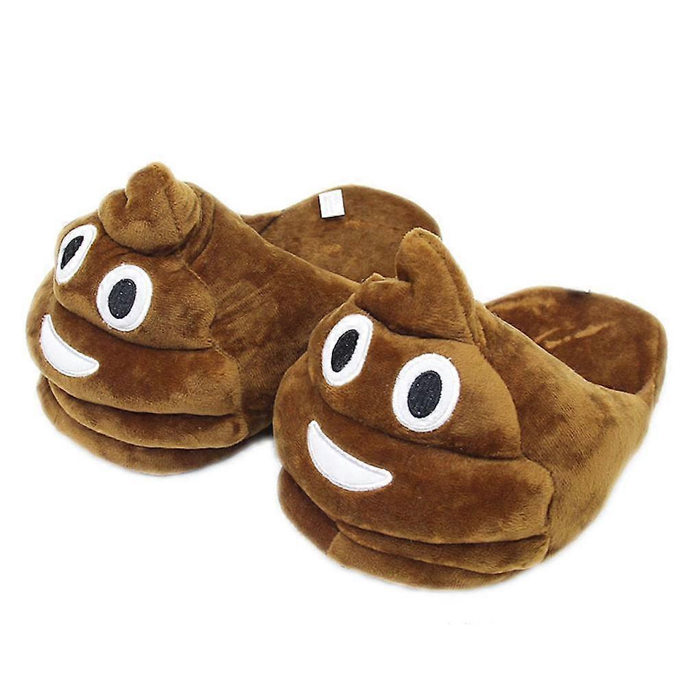 Funny QQ Expression Stool Plush Slippers Warm Shoes
