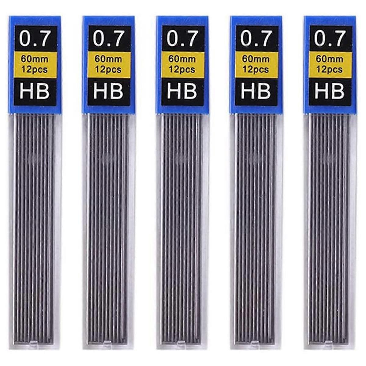 5 قطع / مجموعة قلم رصاص إعادة تعبئة الرصاص ، قلم رصاص إعادة ملء مكتب الكتابة الملحقات قلم رصاص قرطاسية الطالب عبوات قلم رصاص (0.7 مم)