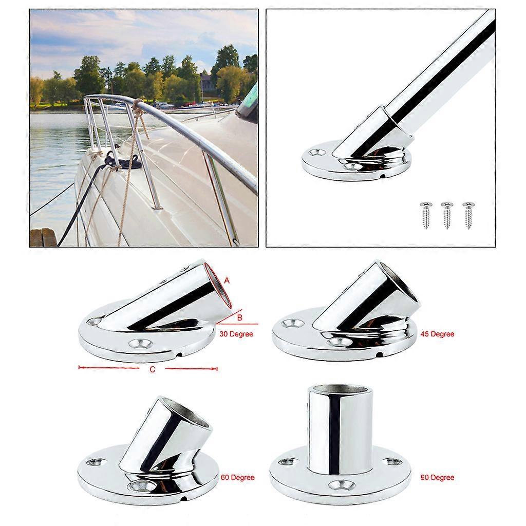 MARINE BOAT DURABLE SOLID SS 316 HAND RAIL FITTING ROUND BASE 7/8  or 1