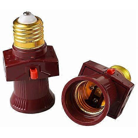 Set of 2 E27 screw thief sockets with switch 6A