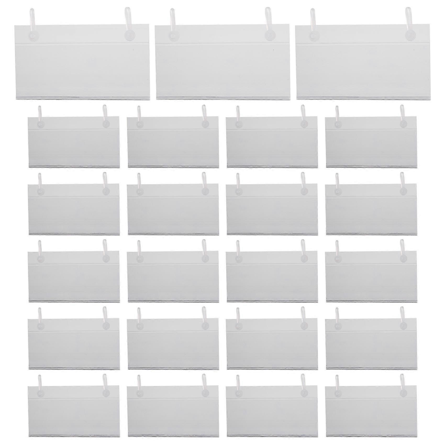 80Pcs Plastic Basket Label Holders Tag Ticket Hanger Clips with Button Design Lock Closure for Mark