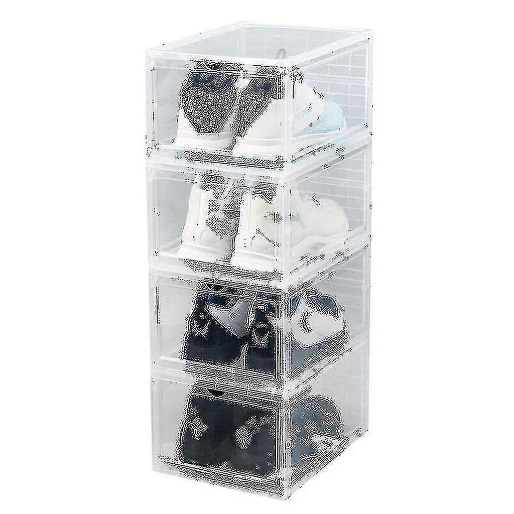 Stackable Clear Foldable Shoe Storage Box - 1 Pcs