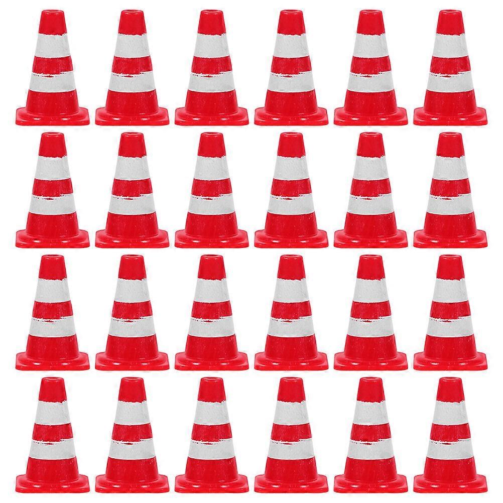24pcs Mini Traffic Cones Models Sand Table Traffic Cones Models Small Parking Cone Toys