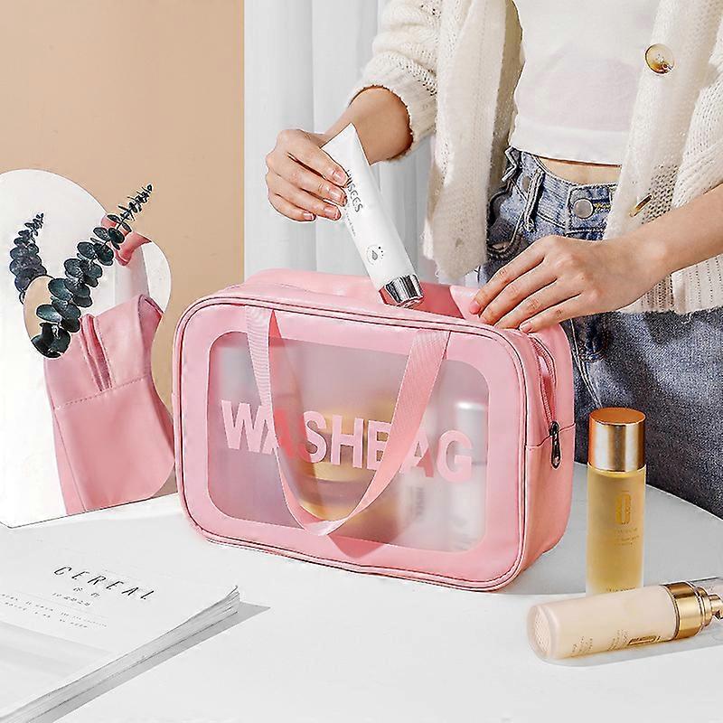 Transparent Cosmetic Travel Kit In Transparent Toiletry Bag,Travel