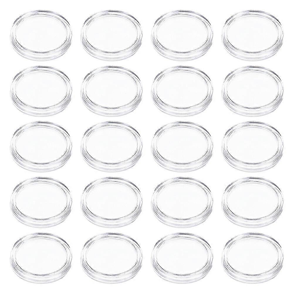 100Pcs Clear Coin Cases Coin Containers Boxes Single Coin Holders Coin Protective Case